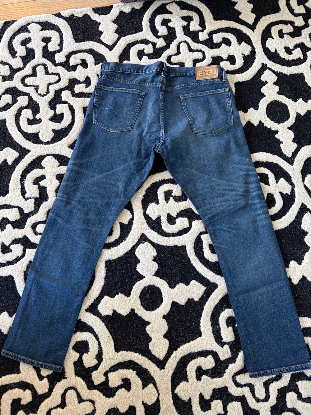 Polo by Ralph Lauren Men’s Slim Straight Jeans - Dark Blue Wash - Picture 7 of 10